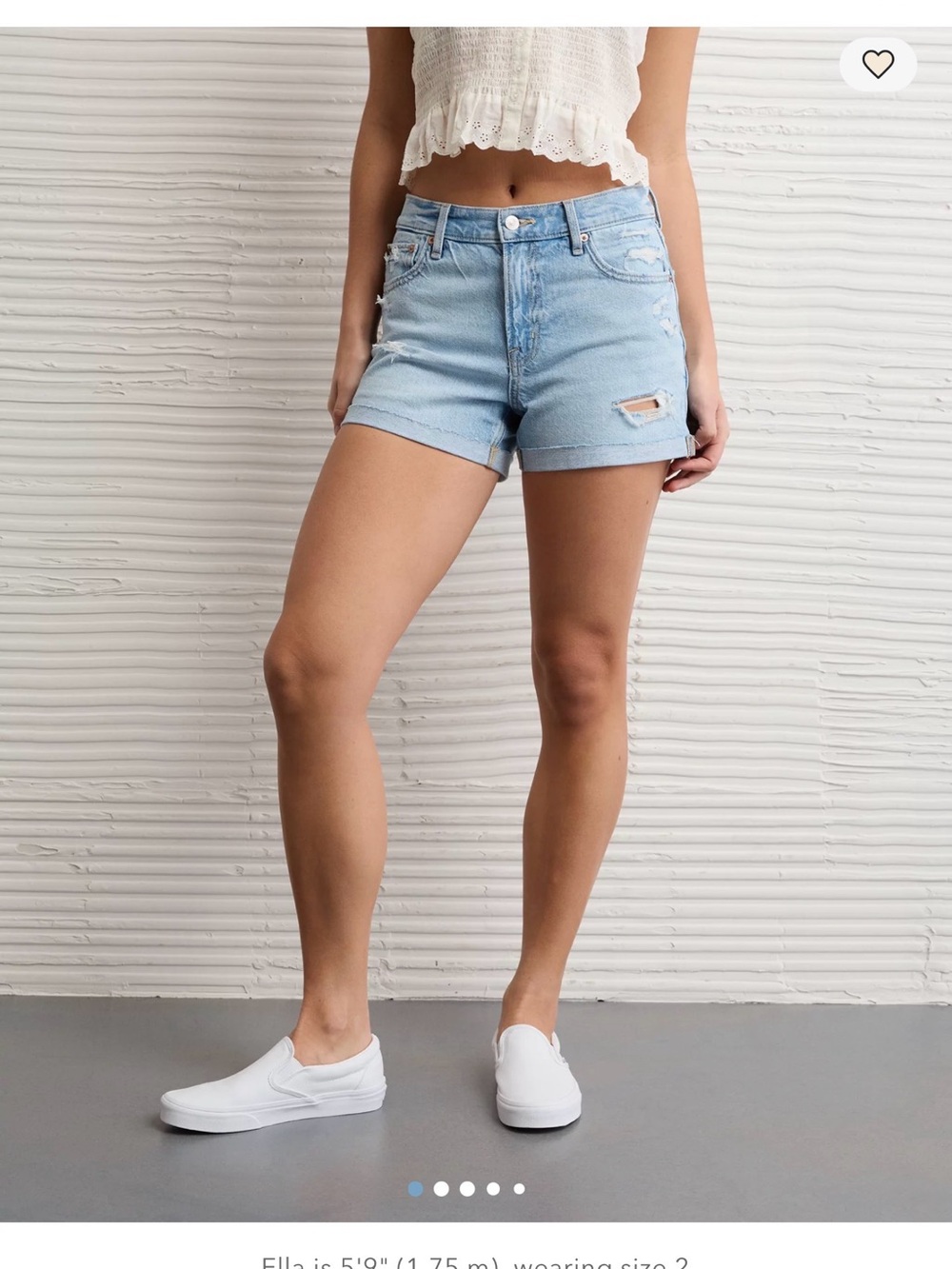 NWT -American Eagle Outfitters Light Blue High-Rise Roll Hem Jean Shorts